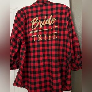 David’s Bridal Flannel Bride Tribe XL
